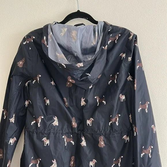 Joules Navy Dog Print Raincoat with hood Size 6 - Picture 4 of 4